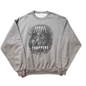 Vintage Orange County Choppers Sweatshirt Mens Large Gray OCC Motorcycle Graphic